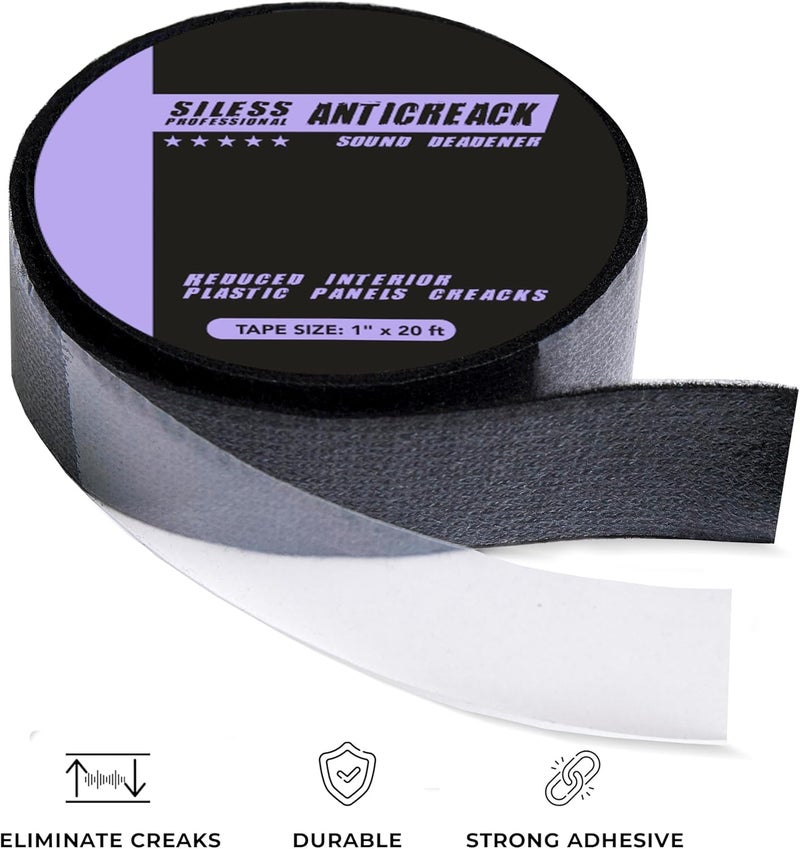 Siless Anticreak Tape 3 Pack 1 inch x 20 ft Anti-Rattle, Anti-Squeak, Anti Creak for Cars, RVs, Boats | Perfect for Dash, Doors, Seatbelts, Interior Trim, Wiring - Image 2